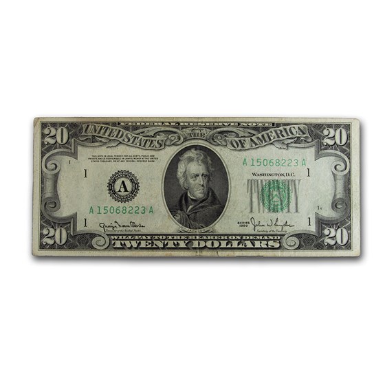 1950 (A-Boston) $20 FRN VF (Fr#2059-A) 1950 (A-Boston) $20 FRN VF (Fr#2059-A)