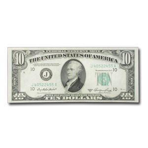 1950-A (J-Kansas City) $10 FRN AU 1950-A (J-Kansas City) $10 FRN AU