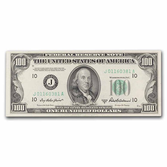 1950-B (J-Kansas City) $100 FRN AU (Fr#2159-J) 1950-B (J-Kansas City) $100 FRN AU (Fr#2159-J)