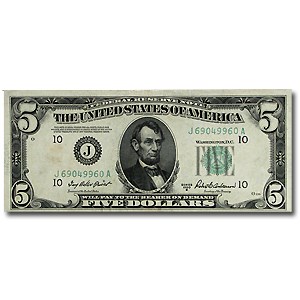 1950-B (J-Kansas City) $5.00 FRN CU Details 1950-B (J-Kansas City) $5.00 FRN CU Details