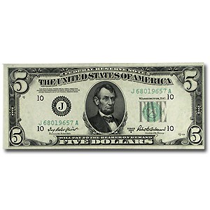 1950-B (J-Kansas City) $5.00 FRN CU 1950-B (J-Kansas City) $5.00 FRN CU
