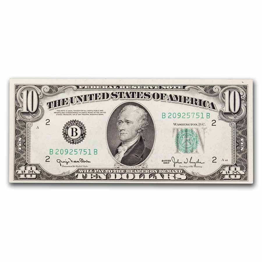 1950 (B-New York) $10 FRN CU (Fr#2010-B)