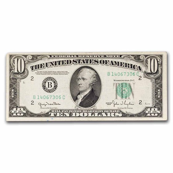 1950 (B-New York) $10 FRN VF (Fr#2010-B) 1950 (B-New York) $10 FRN VF (Fr#2010-B)