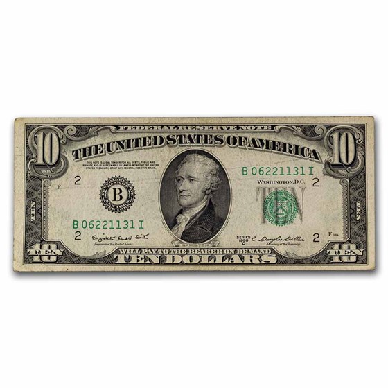 1950-C (B-New York) $10 FRN VF (Fr#2013-B) 1950-C (B-New York) $10 FRN VF (Fr#2013-B)