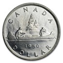 1950 Canada Silver Dollar George VI AU