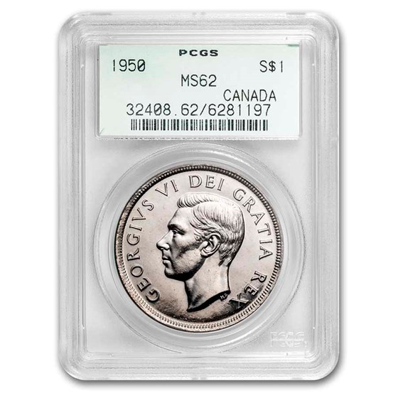 1950 Canada Silver Dollar George VI MS-62 PCGS 1950 Canada Silver Dollar George VI MS-62 PCGS