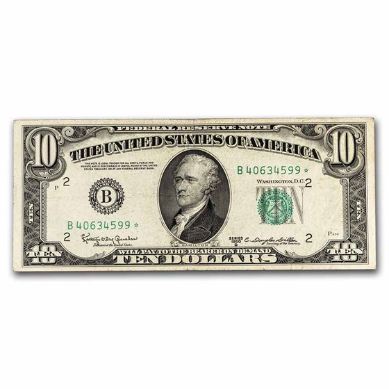 1950-D* (B-New York) $10 FRN XF (Fr#2014-B*) Star Note 1950-D* (B-New York) $10 FRN XF (Fr#2014-B*) Star Note