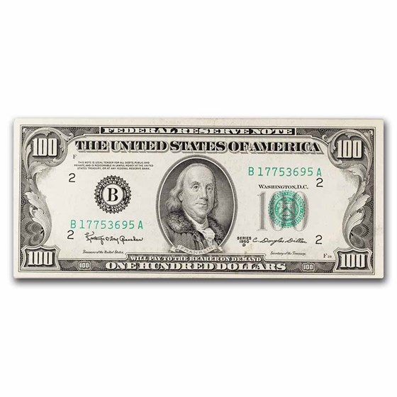 1950-D (B-New York) $100 FRN AU (Fr#2161-B)