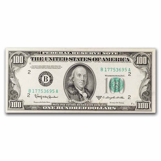 1950-D (B-New York) $100 FRN AU (Fr#2161-B) 1950-D (B-New York) $100 FRN AU (Fr#2161-B)