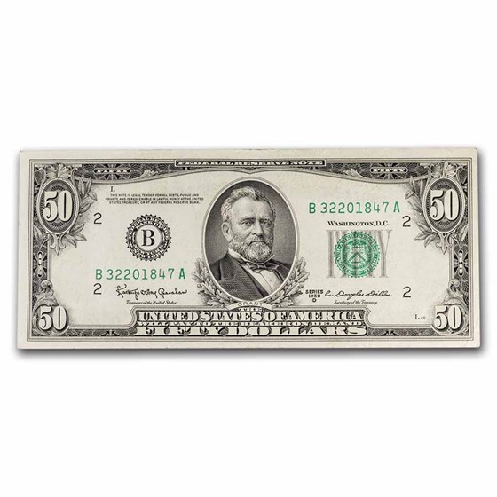 1950-D (B-New York) $50 FRN XF (Fr#2111-B)