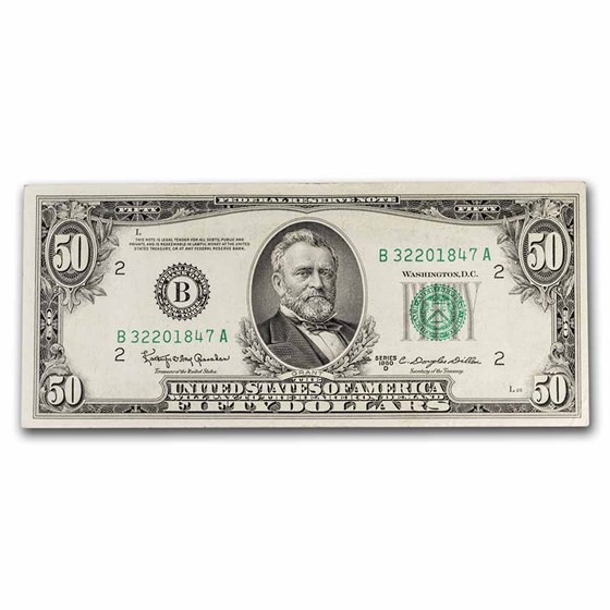 1950-D (B-New York) $50 FRN XF (Fr#2111-B) 1950-D (B-New York) $50 FRN XF (Fr#2111-B)