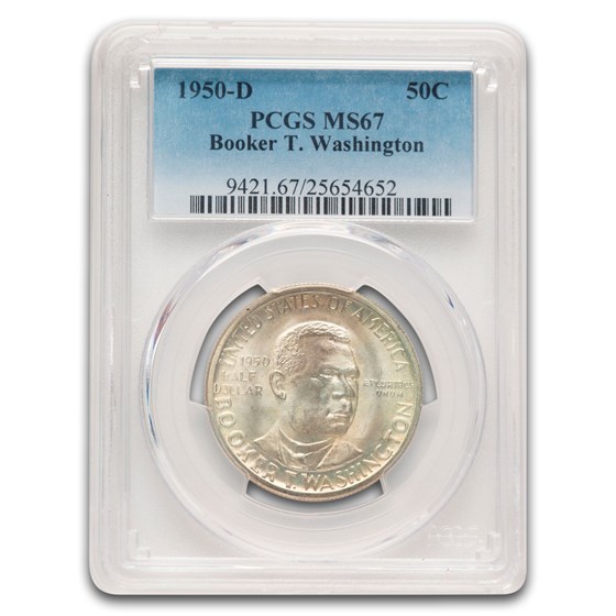1950-D Booker T. Washington Half Dollar MS-67 PCGS