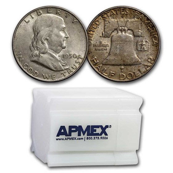 1950-D Franklin Half Dollar 20-Coin Roll AU 1950-D Franklin Half Dollar 20-Coin Roll AU