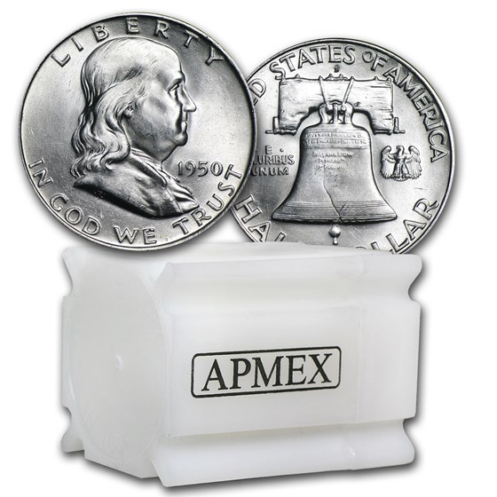 1950-D Franklin Half Dollar 20-Coin Roll BU 1950-D Franklin Half Dollar 20-Coin Roll BU