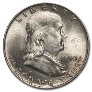 1950-D Franklin Half Dollar AU