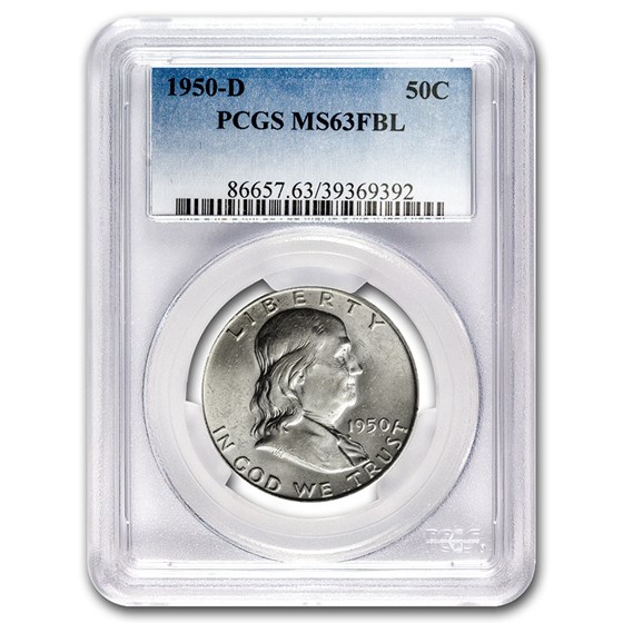 1950-D Franklin Half Dollar MS-63 PCGS (FBL) 1950-D Franklin Half Dollar MS-63 PCGS (FBL)