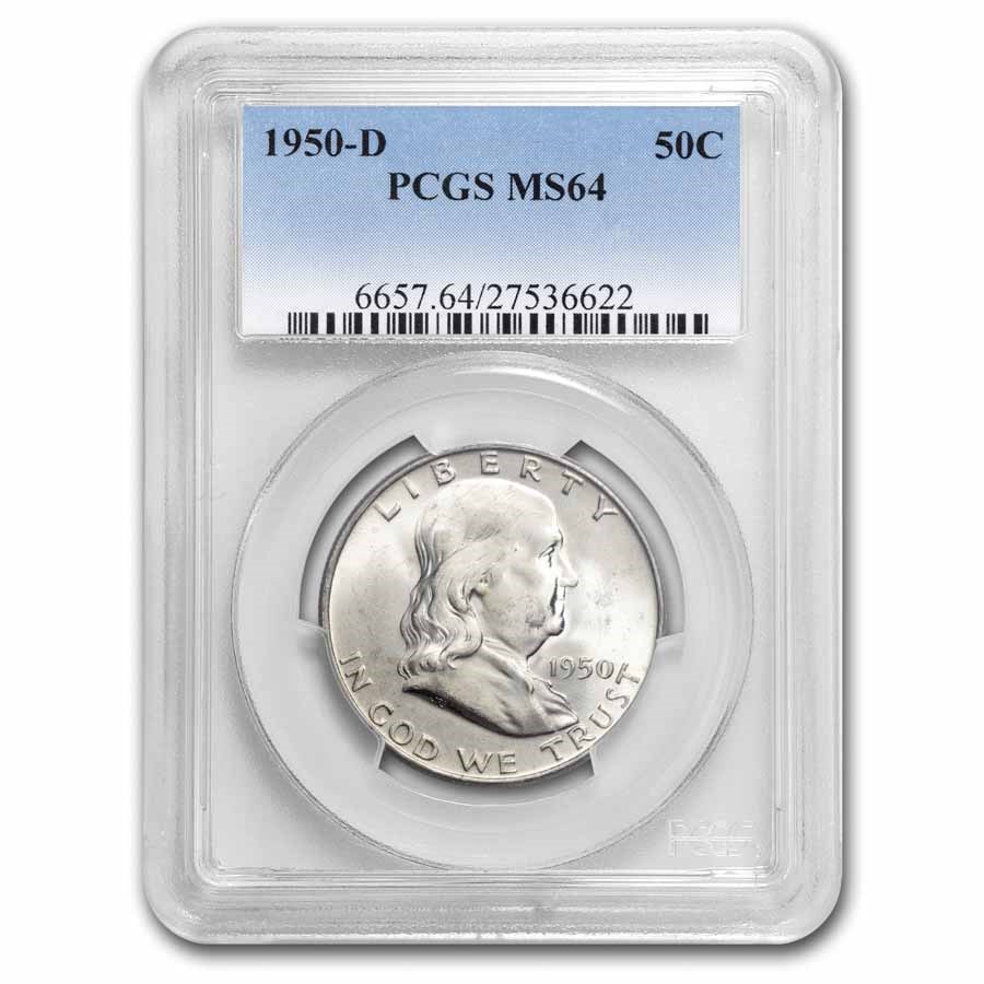 1950-D Franklin Half Dollar MS-64 PCGS