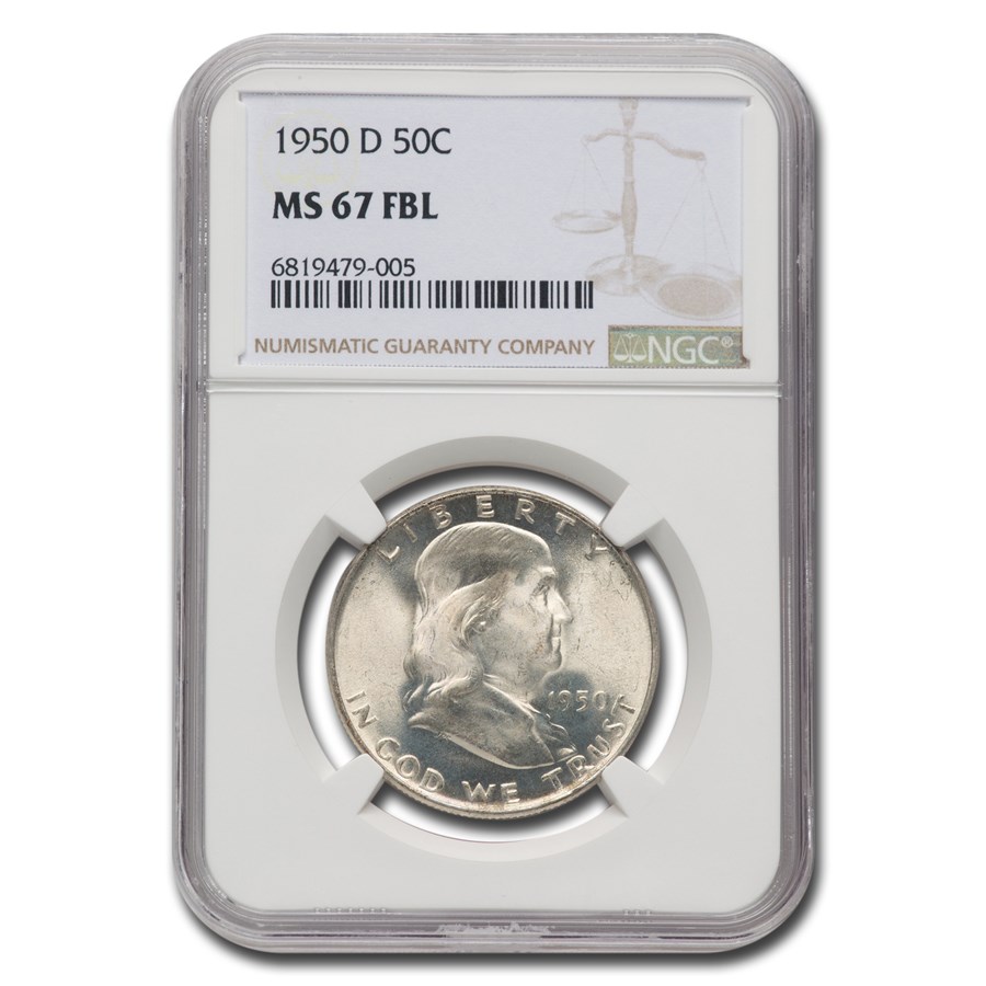 1950-D Franklin Half Dollar MS-67 NGC (FBL)