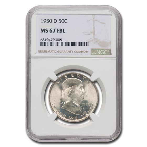 1950-D Franklin Half Dollar MS-67 NGC (FBL) 1950-D Franklin Half Dollar MS-67 NGC (FBL)