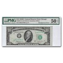 1950-D (G-Chicago) $10 FRN Gem AU-50 EPQ PMG (Fr#2014-G) Misalign