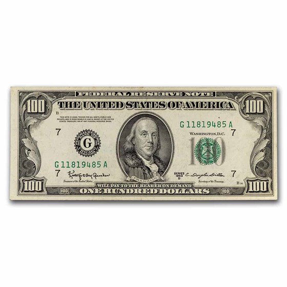 1950-D (G-Chicago) $100 FRN AU (Fr#2161-G) 1950-D (G-Chicago) $100 FRN AU (Fr#2161-G)