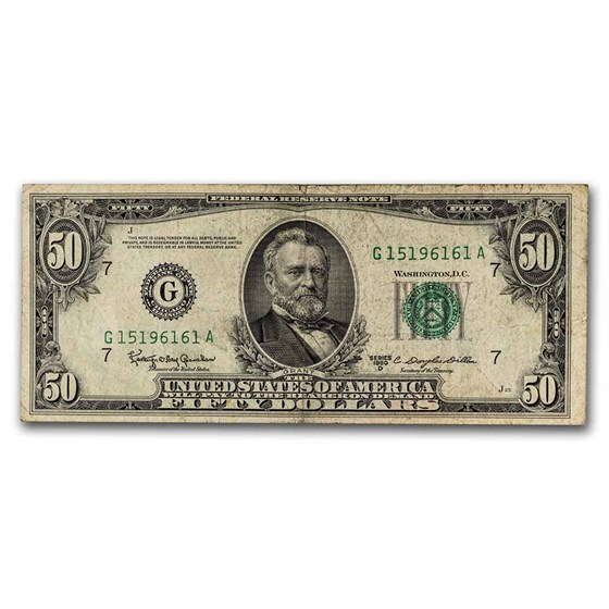 1950-D (G-Chicago) $50 FRN XF (Fr#2111-G) 1950-D (G-Chicago) $50 FRN XF (Fr#2111-G)