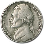 1950-D Jefferson Nickel Good-Xf