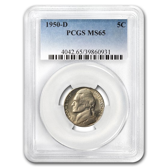 1950-D Jefferson Nickel MS-65 PCGS 1950-D Jefferson Nickel MS-65 PCGS