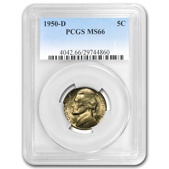 1950-D Jefferson Nickel MS-66 PCGS 1950-D Jefferson Nickel MS-66 PCGS
