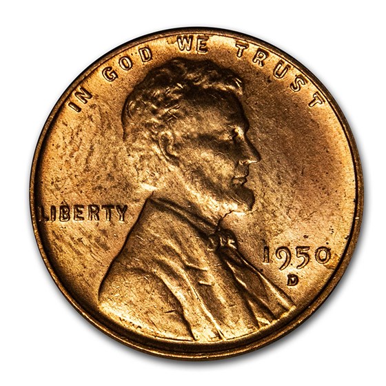 1950-D Lincoln Cent BU (Red) 1950-D Lincoln Cent BU (Red)
