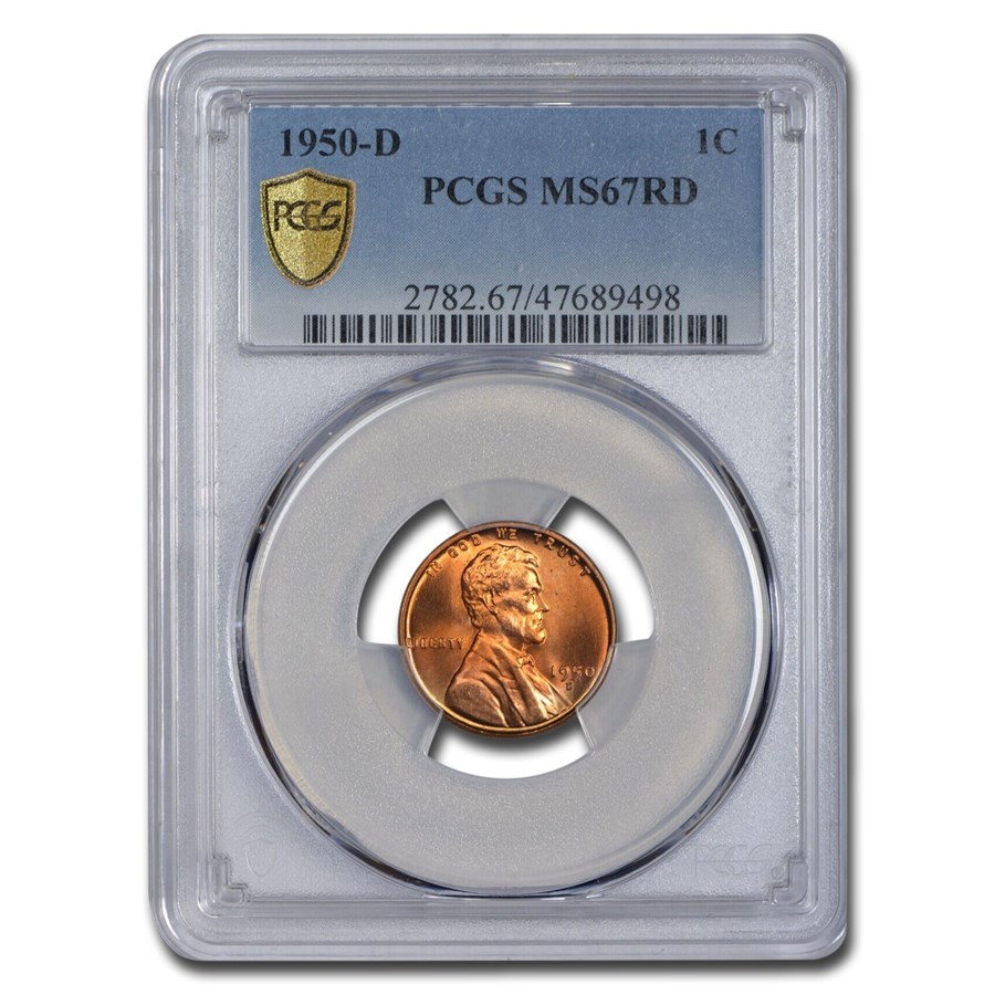1950-D Lincoln Cent MS-67 PCGS (Red)
