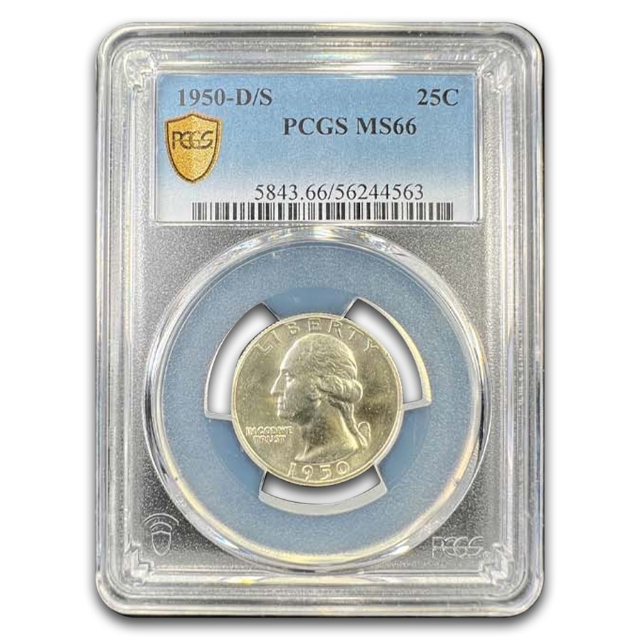 1950-D/S Washington Quarter MS-66 PCGS