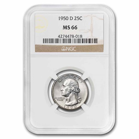 1950-D Washington Quarter MS-66 NGC 1950-D Washington Quarter MS-66 NGC