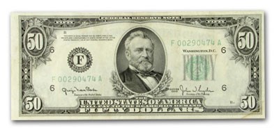 1950 (F-Atlanta) $50 FRN XF (Mule) 1950 (F-Atlanta) $50 FRN XF (Mule)