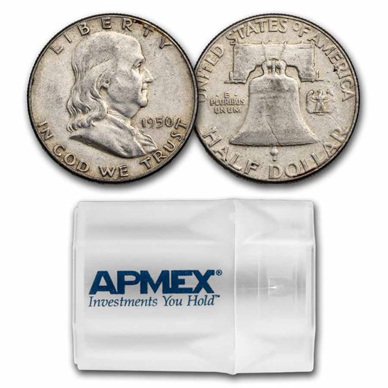 1950 Franklin Half Dollar 20-Coin Roll Avg Circ 1950 Franklin Half Dollar 20-Coin Roll Avg Circ