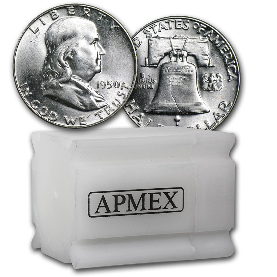 1950 Franklin Half Dollar 20-Coin Roll BU