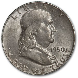 1950 Franklin Half Dollar AU 1950 Franklin Half Dollar AU