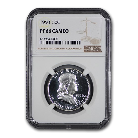 1950 Franklin Half Dollar PF-66 Cameo NGC 1950 Franklin Half Dollar PF-66 Cameo NGC