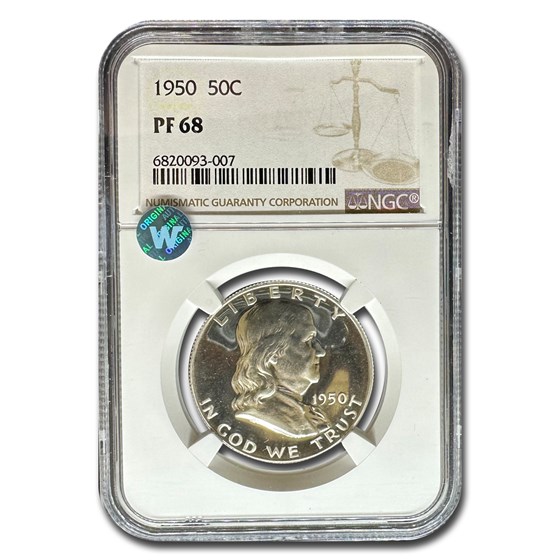 1950 Franklin Half Dollar PF-68 NGC 1950 Franklin Half Dollar PF-68 NGC