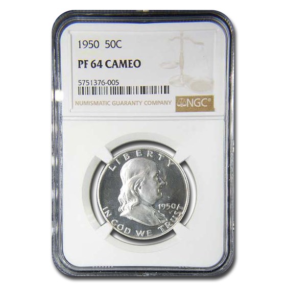1950 Franklin Half Dollar PR-64 Cameo NGC 1950 Franklin Half Dollar PR-64 Cameo NGC