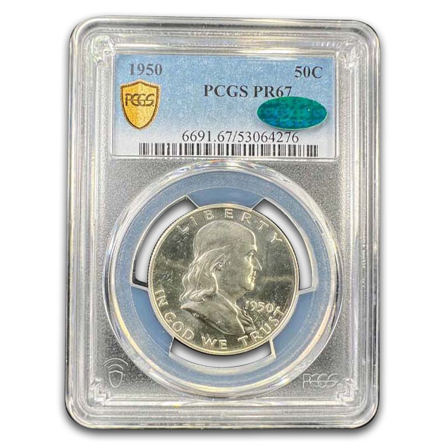 1950 Franklin Half Dollar PR-67 PCGS CAC
