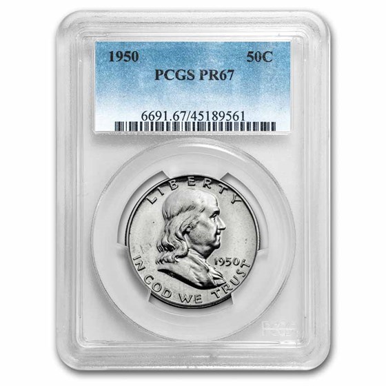 1950 Franklin Half Dollar PR-67 PCGS 1950 Franklin Half Dollar PR-67 PCGS
