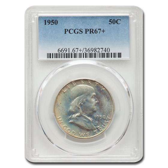 1950 Franklin Half Dollar PR-67+ PCGS 1950 Franklin Half Dollar PR-67+ PCGS