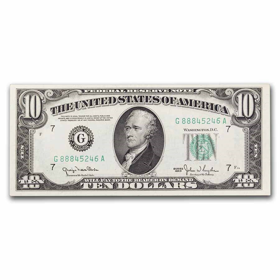 1950 (G-Chicago) $10 FRN AU (Fr#2010-G)