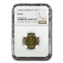 1950-G Germany 10 Pfennig PF-67 NGC