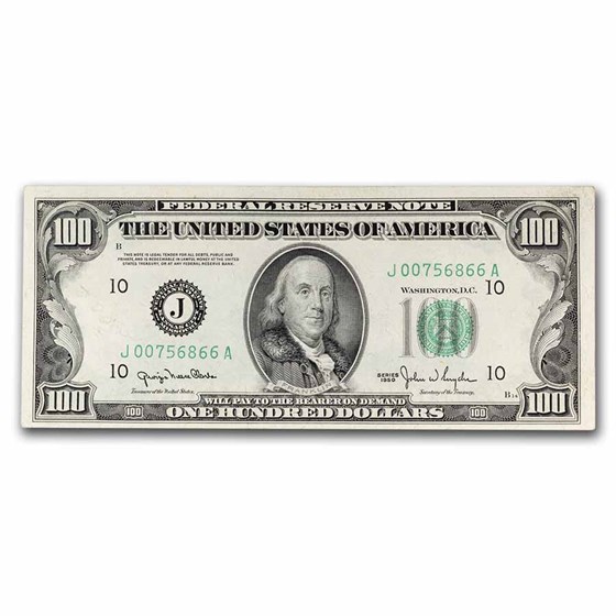 1950 (J-Kansas City) $100 FRN AU (Fr#2157-J) 1950 (J-Kansas City) $100 FRN AU (Fr#2157-J)