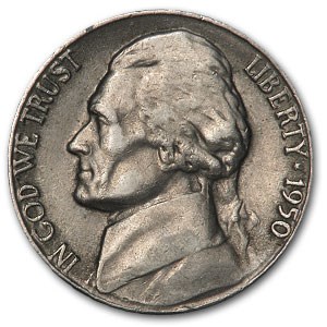1950 Jefferson Nickel Avg Circ 1950 Jefferson Nickel Avg Circ