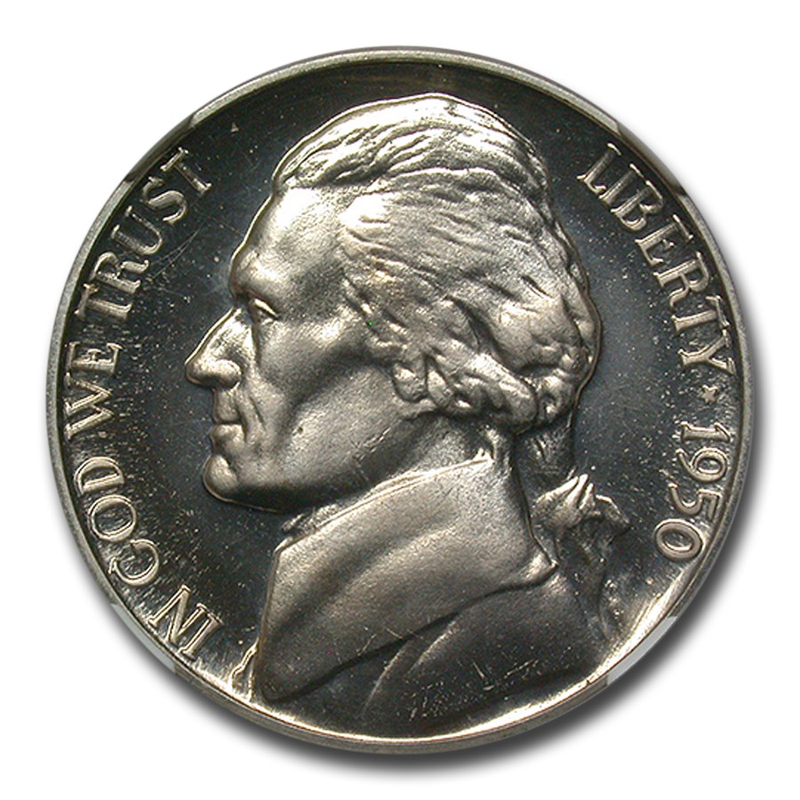 1950 Jefferson Nickel PF-66 Cameo NGC