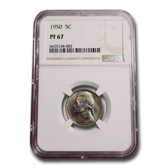 1950 Jefferson Nickel PF-67 NGC 1950 Jefferson Nickel PF-67 NGC