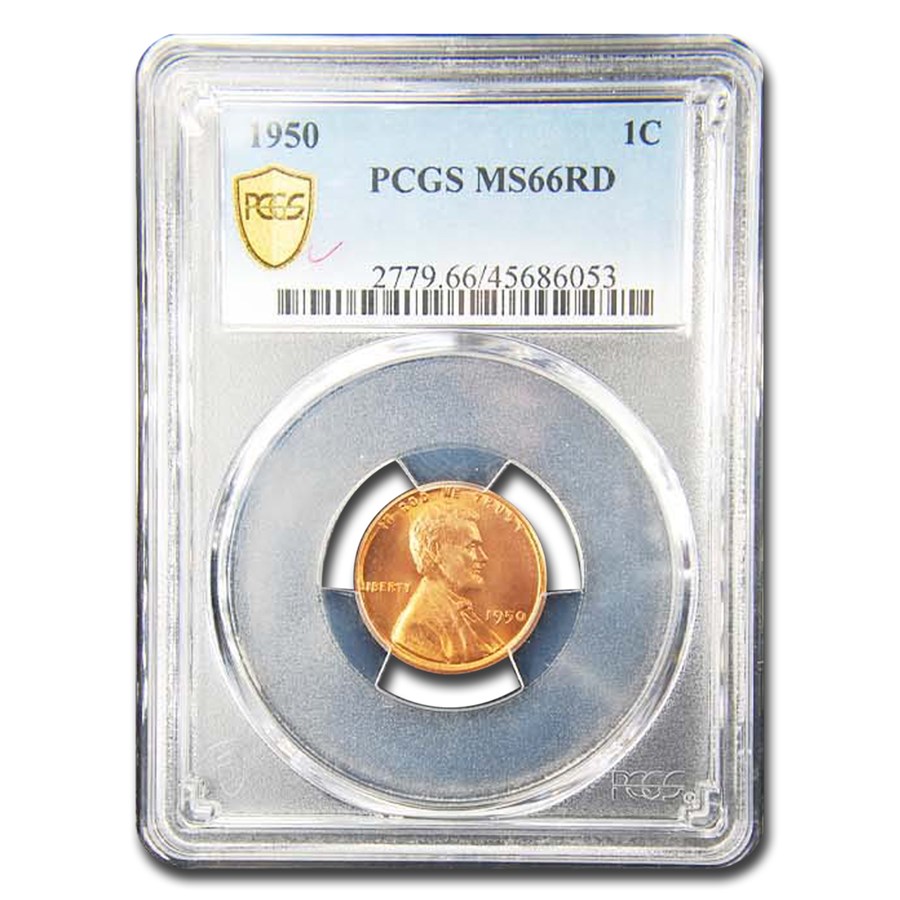 1950 Lincoln Cent MS-66 PCGS (Red)
